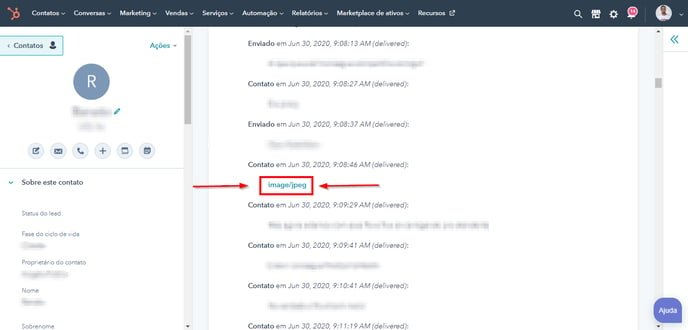 Como as imagens ficam registradas no HubSpot CRM 2