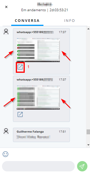 Como as imagens ficam registradas nos atendimentos do NA5 Plataforma