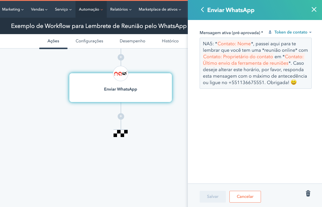 exemplo-de-mensagem-para-ser-enviada-como-lembrete-de-reuniao-pelo-whatsapp-no-workflow-fluxo-de-trabalho-hubspot